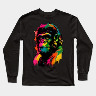 colorful Ape print. Long Sleeve T-Shirt